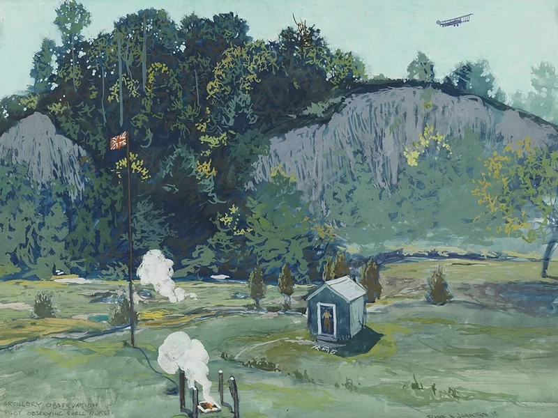 1888-Frank Johnston - Il pilota osserva l'esplosione di un proiettile